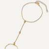 Gold Bezel Hand Chain Bracelet