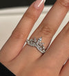 sterling silver princess tiara wishbone ring