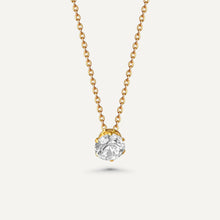  Gold Solitaire Pendant Necklace