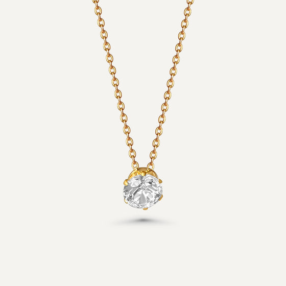 Gold Solitaire Pendant Necklace