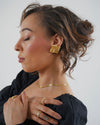 Gold Woven Square Stud Earrings