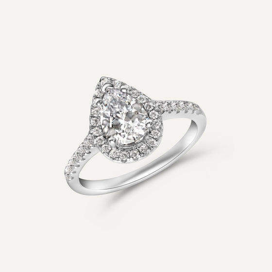 Teardrop Halo Juliet Ring