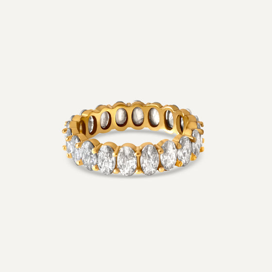 Gold Oval Shape Eternity Ring