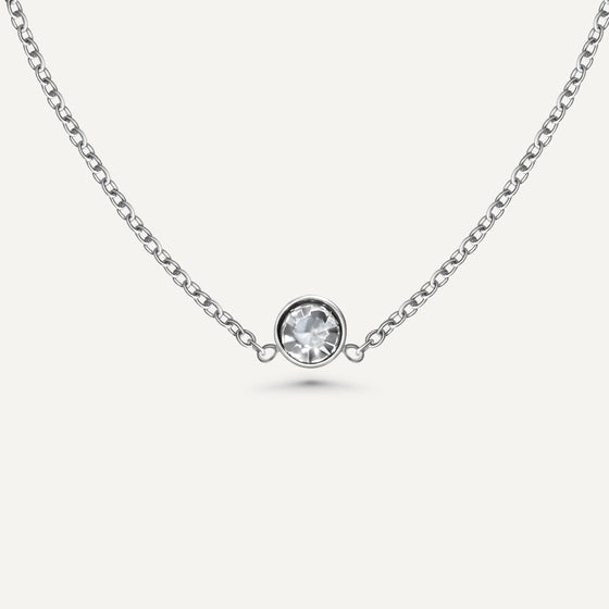 Round Silver Bezel Necklace