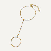  Gold Bezel Hand Chain Bracelet