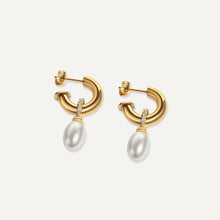  Pearl Drop Mini Hoop Earrings