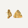 Gold Woven Triangle Stud Earrings