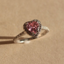  Pink Halo Heart Ring