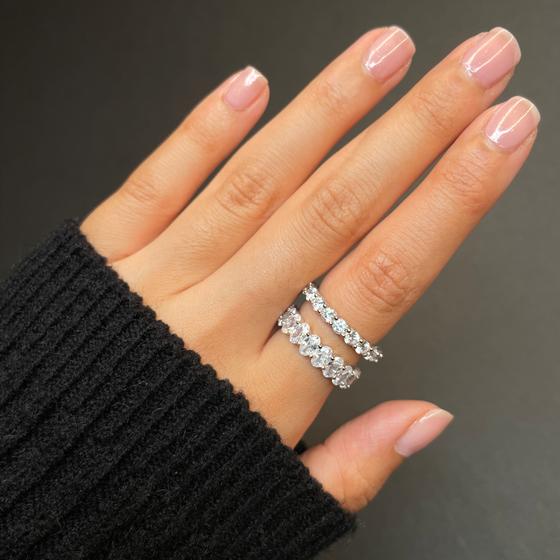 Oval Shape Eternity Ring - HOUSE OF ZARRIN